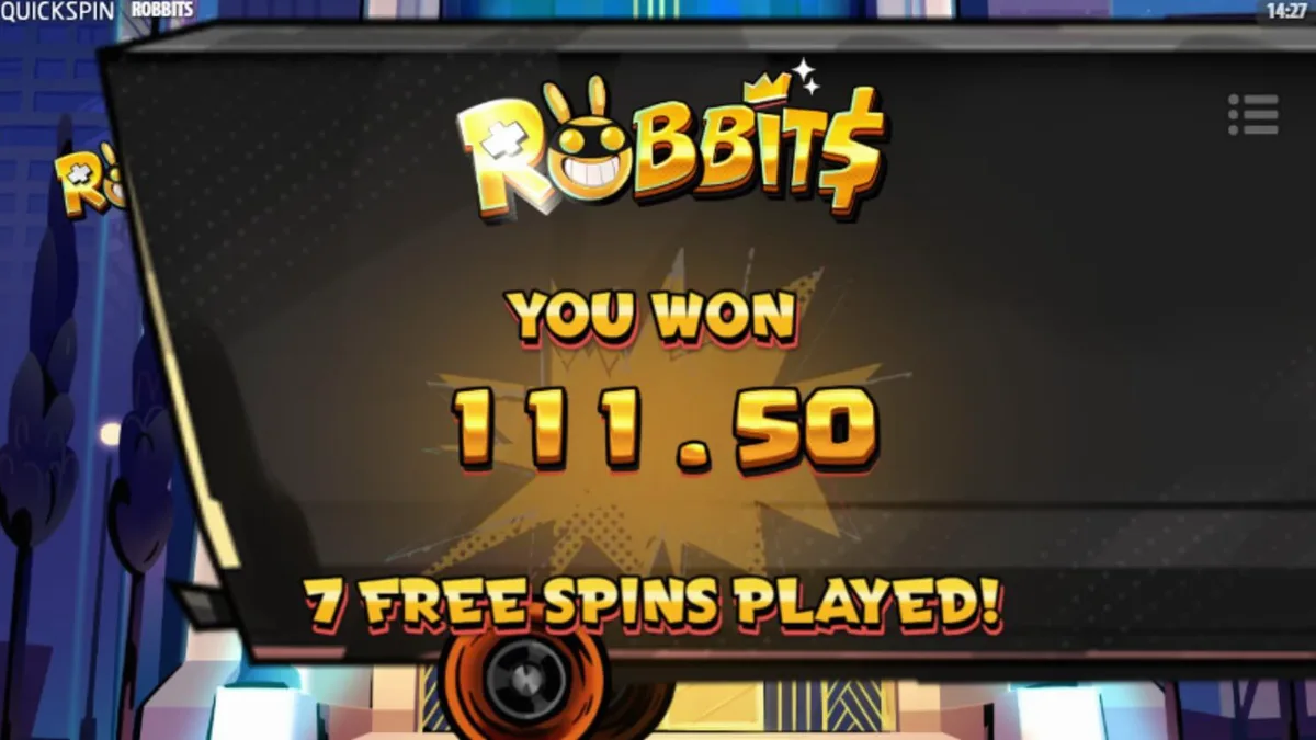 Cena do jogo de slot Robbits com os personagens coelhos criminosos
